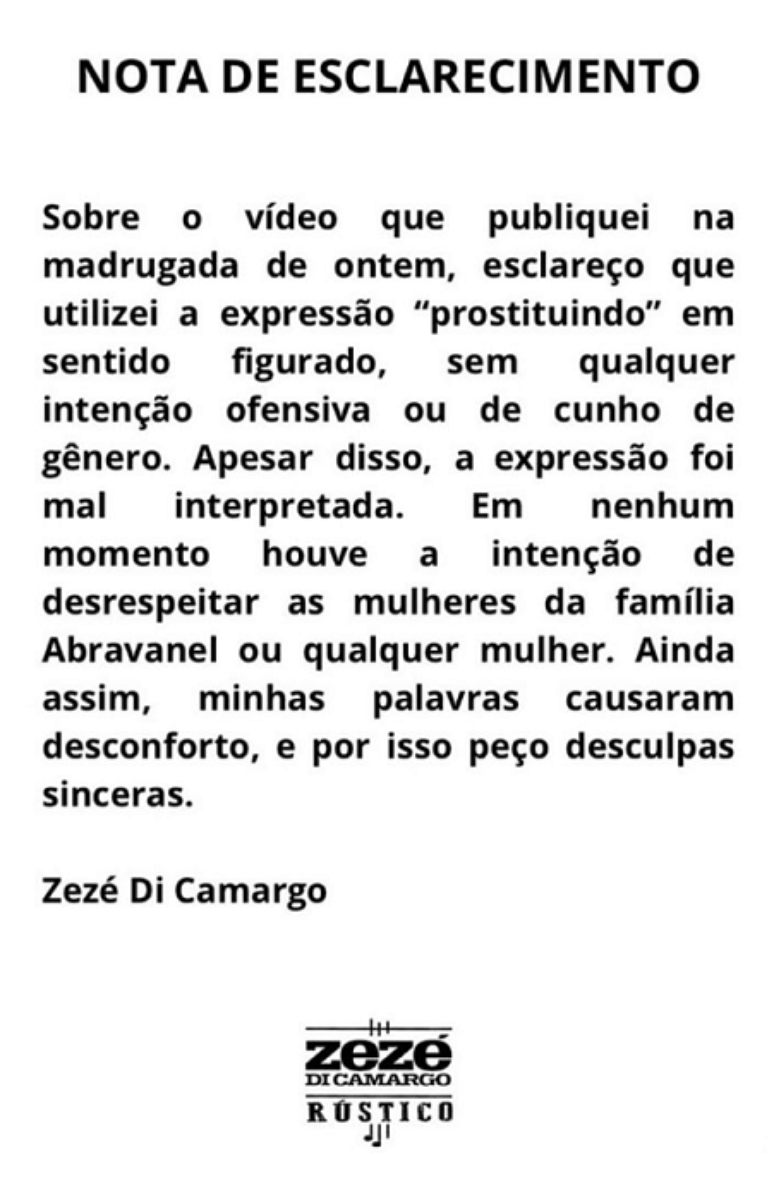Post de retrata&ccedil;&atilde;o de Zez&eacute; di Camargo