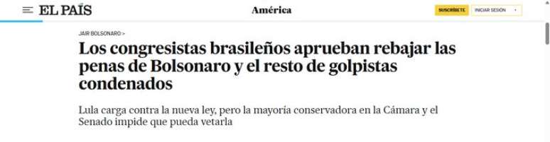 The Spanish newspaper believes that the reduction of sentences aims to contain the pressure from the Bolsonaro family in favor of an amnesty and evokes a possible judicialization within the STF.