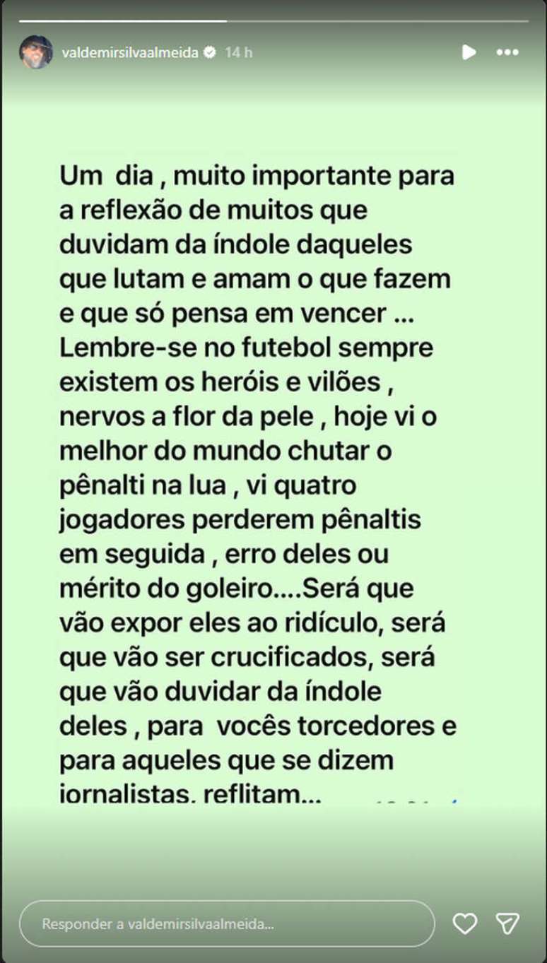 Valdemir Silva desabafa ap&oacute;s derrota do Flamengo no Intercontinental &ndash;