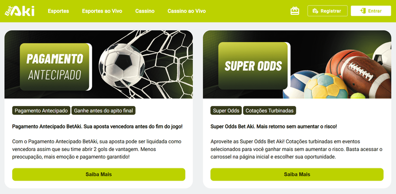 Promo&ccedil;&otilde;es da BetAki podem variar, confira as ofertas atualizadas no site