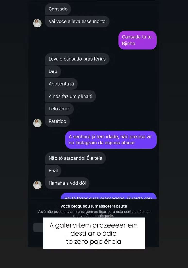 Carol compartilhou conversa no Instaram