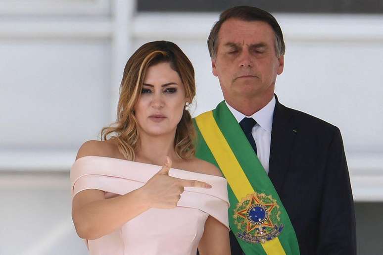 Michelle discursou em Libras na posse presidencial de Bolsonaro, em 1&ordm; de janeiro de 2019