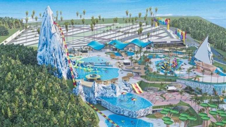 Proje&ccedil;&atilde;o virtual do Acqua Thermas que ser&aacute; constru&iacute;do em Sorocaba.