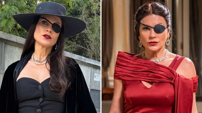 Fl&aacute;via Alessandra como Sandra disfar&ccedil;ada de Baronesa Sofia Deschamps (Fotos: Divulga&ccedil;&atilde;o/ TV Globo)