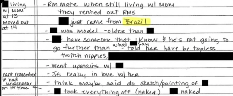 அமெரிக்க நீதித்துறை வெளியிட்ட ஆவணம், 'பிரேசிலில் இருந்து வந்தது' என்ற மாதிரியை மேற்கோளிட்டுள்ளது.