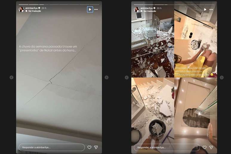 Amanda Kimberlly exp&otilde;e resultado do estrago em sua casa depois de fortes chuvas em S&atilde;o Paulo &ndash; Fotos: Reprodu&ccedil;&atilde;o / Instagram