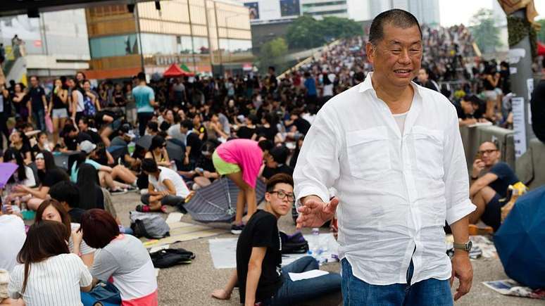 Lai em um protesto do movimento "Occupy Central", em Admiralty, em outubro de 2014