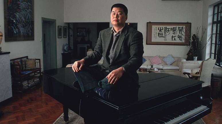 Jimmy Lai em sua casa, em Hong Kong, em 1993