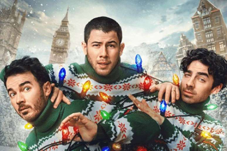 Em &ldquo;Um Natal Bem Jonas Brothers&rdquo;, Kevin, Joe e Nick Jonas embarcam em uma corrida contra o tempo para passar o Natal com suas fam&iacute;lias em Londres 