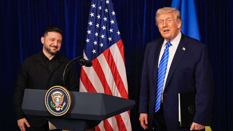 Volodymyr Zelensky and Donald Trump