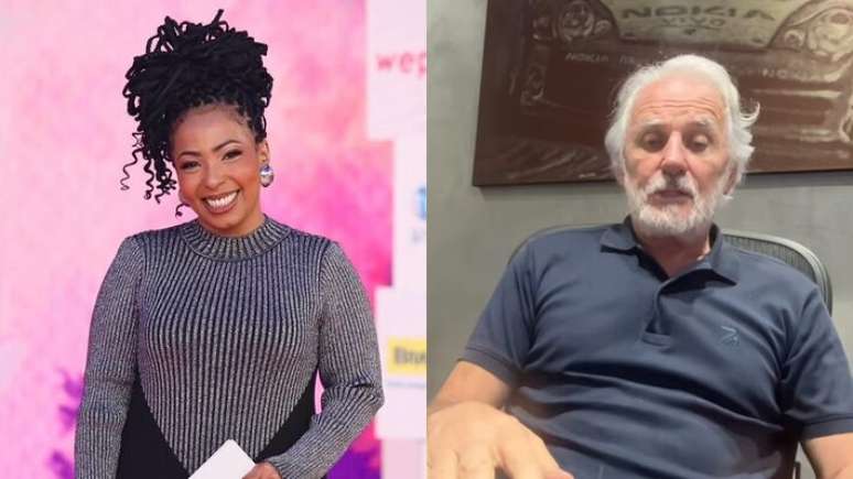 Juliana Oliveira, ex-assistente de palco do 'The Noite', do SBT, e Ot&aacute;vio Mesquita, apresentador de TV.