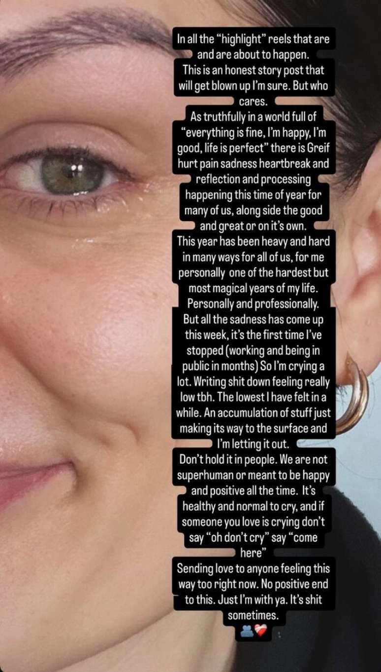 Jessie J desabafa no Instagram sobre tristeza de fim de ano. Em 2025, ela enfrentou o tratamento contra um c&acirc;ncer de mama.