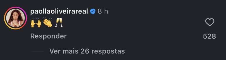 Ap&oacute;s separa&ccedil;&atilde;o, Paolla Oliveira reage a publica&ccedil;&atilde;o de Diogo Nogueira &mdash;