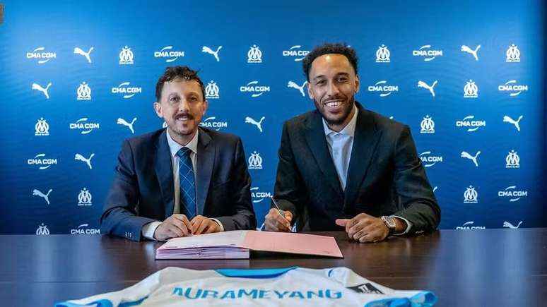 Aubameyang atualmente est&aacute; no Olympique de Marselha, da Fran&ccedil;a &ndash;