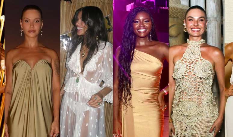 O que as famosas usaram no R&eacute;veillon 2026 em + de 35 fotos: croch&ecirc;, recortes e mais tend&ecirc;ncias surgem em looks extravagantes para driblar o calor.
