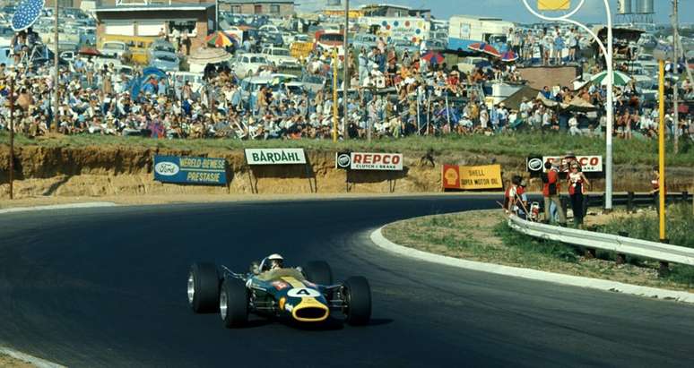 Jim Clark durante o GP da &Aacute;frica do Sul de 1968