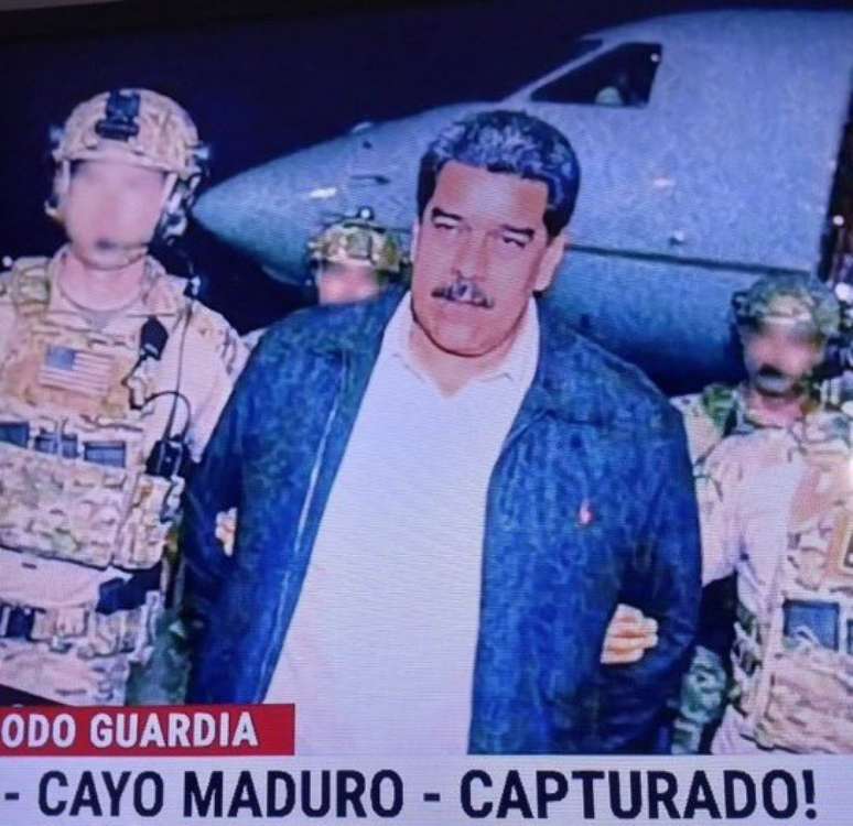 Suposta foto de Madura ap&oacute;s ser capturado pelos soldados americanos 