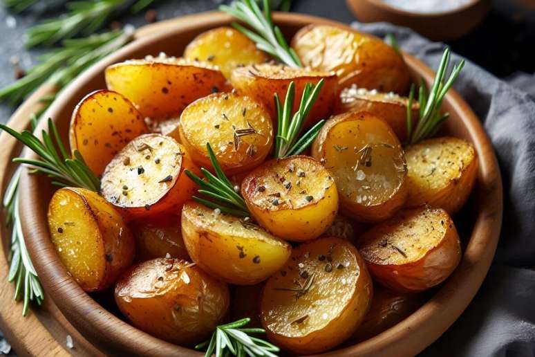 Batata r&uacute;stica com alecrim 