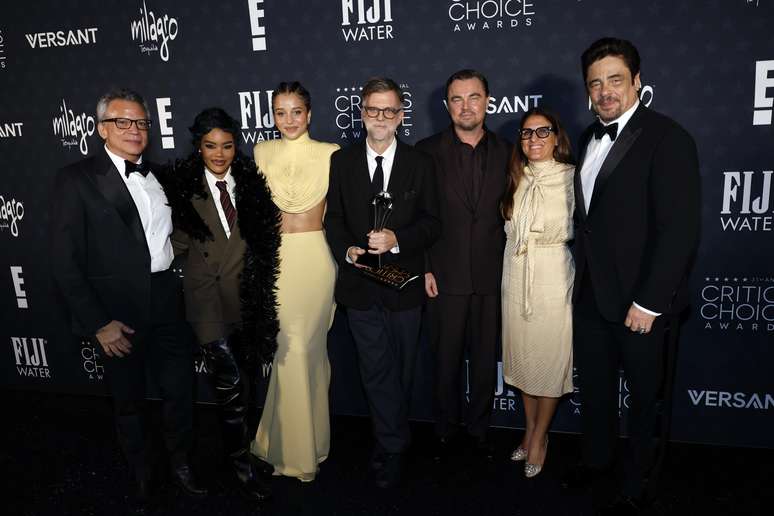 Benicio del Toro, Leonardo DiCaprio, Cassandra Kulukundis, Paul Thomas Anderson and Chase Infiniti