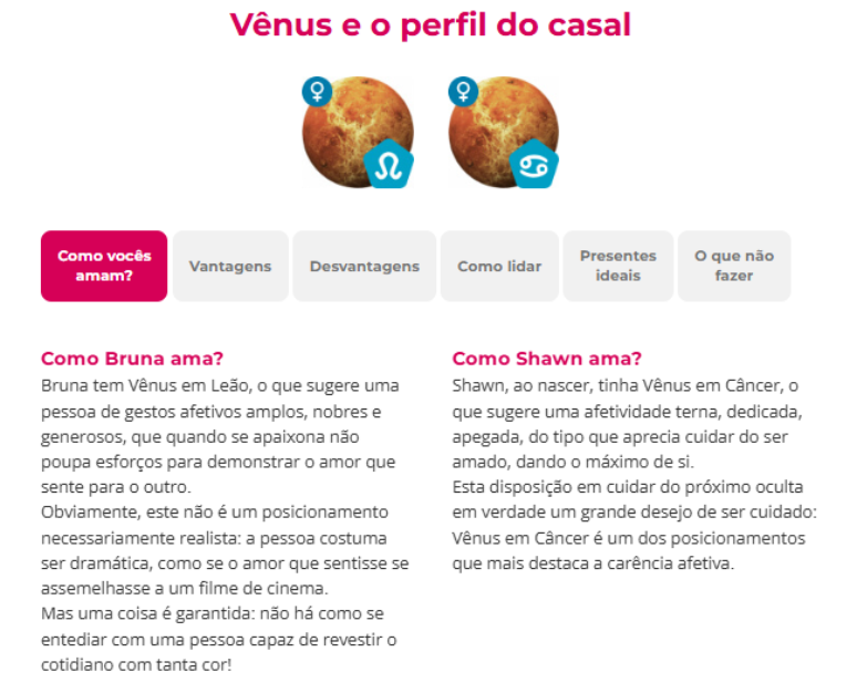 Sinastria Amorosa do Personare revela o perfil do casal