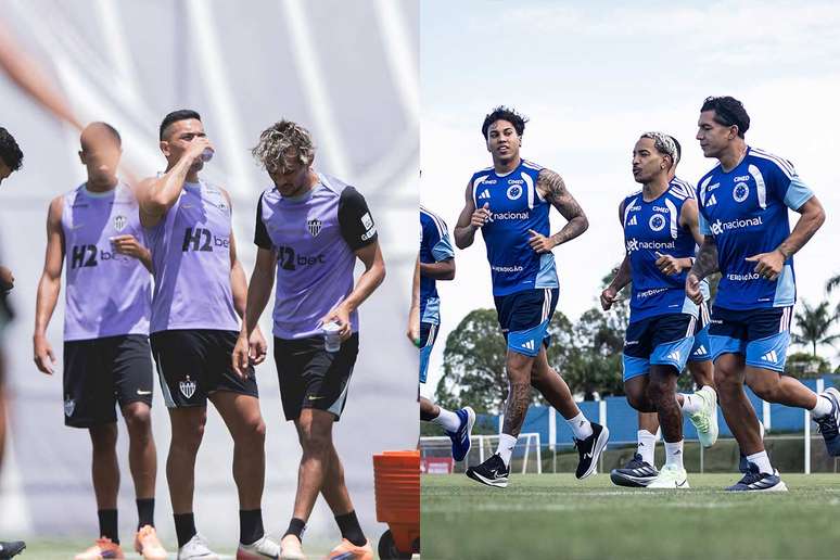 Atl&eacute;tico e Cruzeiro, como sempre, com status de favoritos, mesmo come&ccedil;ando o Mineiro-2026 sem seus principais jogadores. Fotos: Pedro Souza / Atl&eacute;tico e Gustavo Aleixo / Cruzeiro