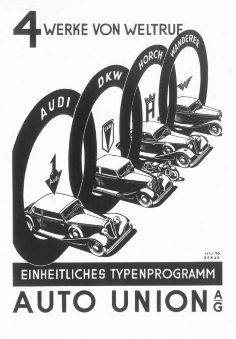 Informe publicit&aacute;rio da Auto Union, publicado em 1932