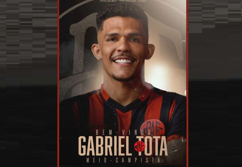 Gabriel Tota chegou para ocupar o meio-campo na temporada 2026 &ndash;
