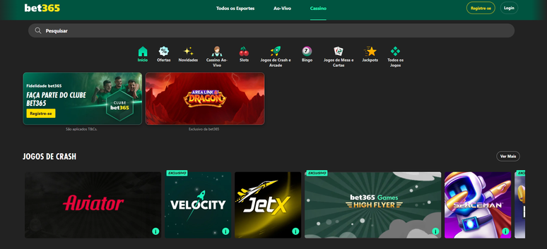 A bet365 disponibiliza ofertas especiais para esportes e cassino. A captura de tela foi feita em 12/01/2026