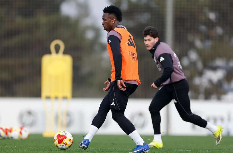 Vini Jr durante atividade do Real Madrid &ndash;