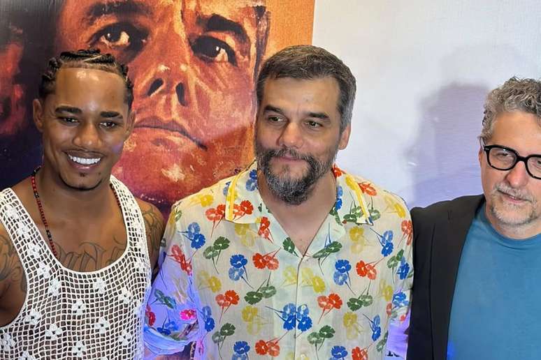 O Kanalha, Wagner Moura e Kleber Mendon&ccedil;a filho em evento do filme O A gente Secreto