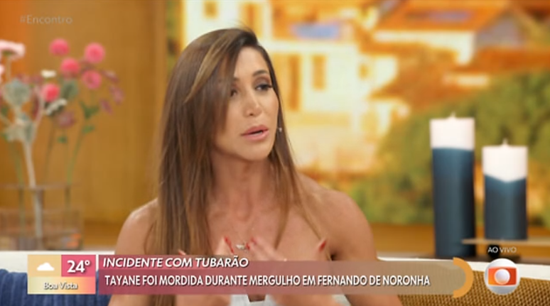 Tayane mostra ferida no Encontro