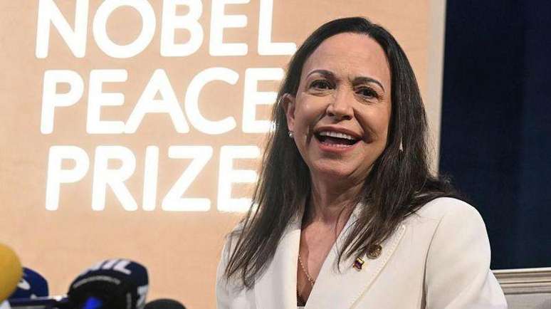 Mar&iacute;a Corina Machado recebeu o Pr&ecirc;mio Nobel da Paz em 2025