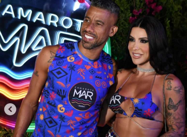 L&eacute;o Moura ao lado de sua esposa, com quem tem parceria desde os 18 anos &ndash;