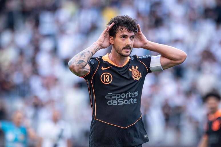 Gustavo Henrique (Corinthians) celebrando seu gol contra a Ponte Preta, no dia 11.01.2026 