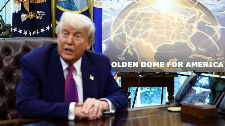 Trump anunciou a cria&ccedil;&atilde;o de um 'Domo Dourado' em 2025