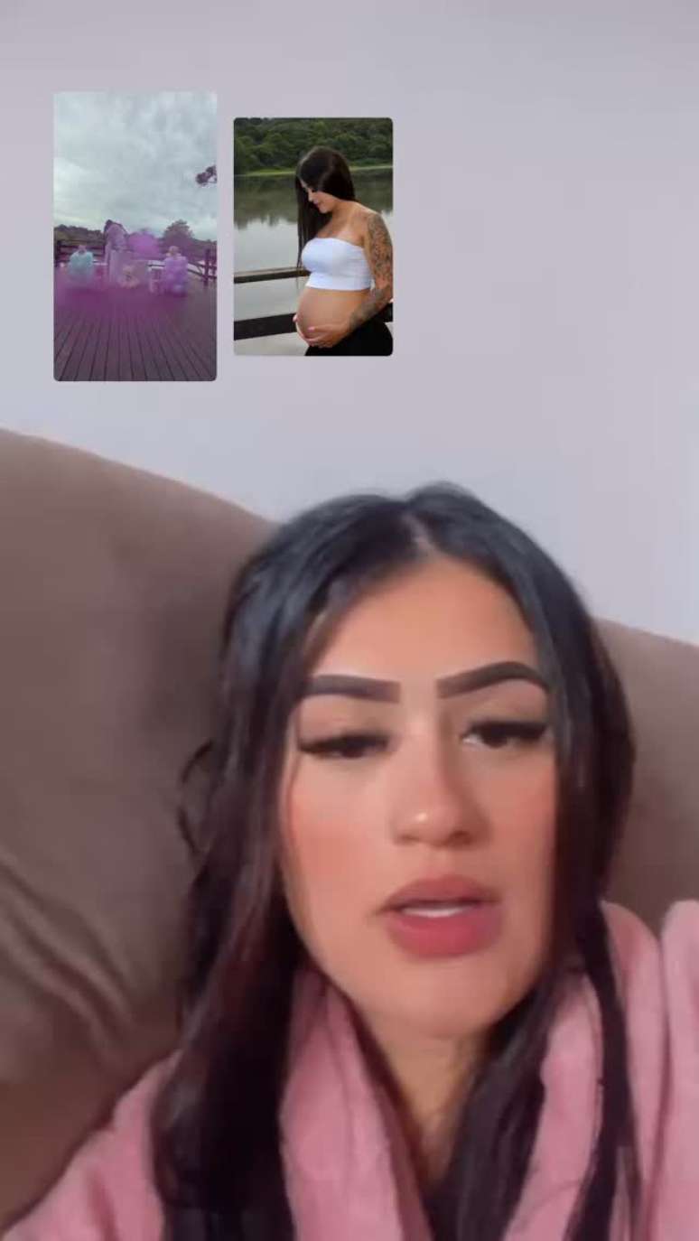 Esposa de Pedro mostra imagem da gravidez e de ch&aacute; revela&ccedil;&atilde;o