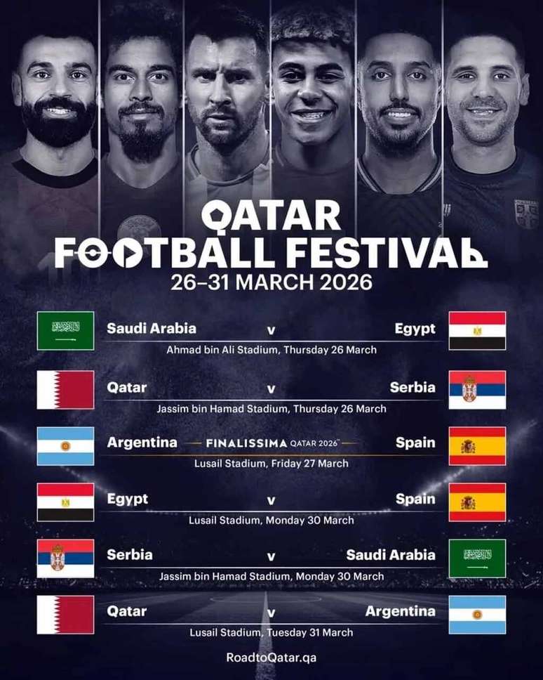 Programa&ccedil;&atilde;o que envolve jogos da Argentina em solo catari &ndash;