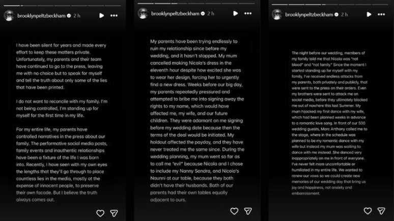 Brooklyn est&aacute; em p&eacute; de guerra com seus pais, David e Victoria Beckham