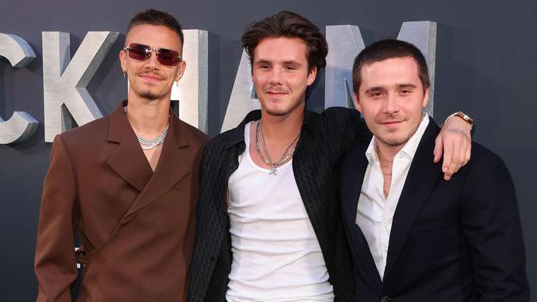 Brooklyn Peltz Beckham, Romeo Beckham e Cruz Beckham, em tempos mais felizes