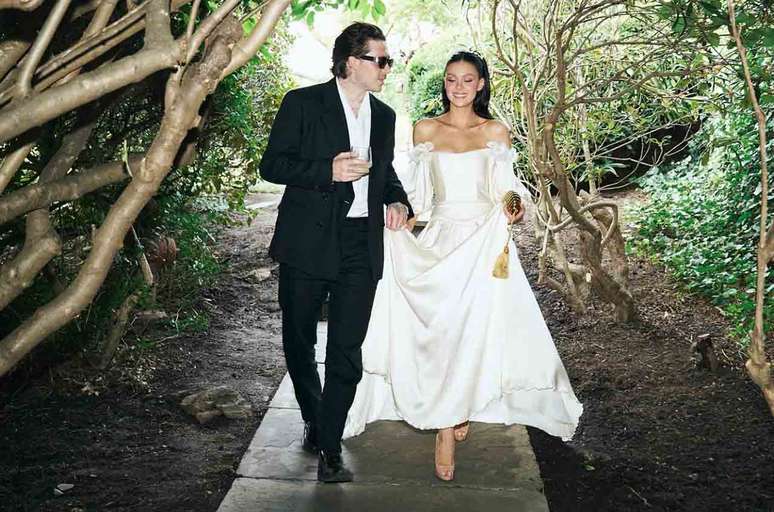 Brooklyn Peltz Beckham e sua esposa Nicola Peltz Beckham &ndash;