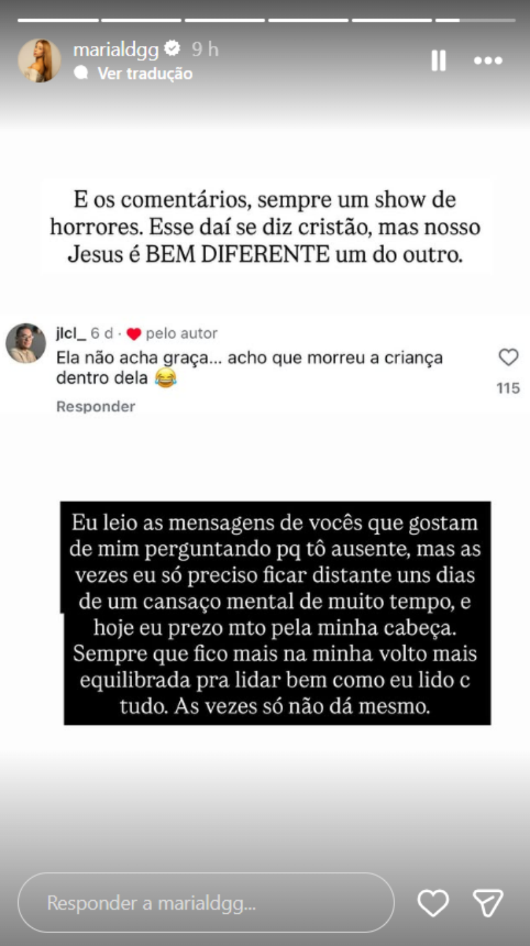 Maria Lina faz desabafo ap&oacute;s ver piadas sobre a morte de filho com Whindersson Nunes