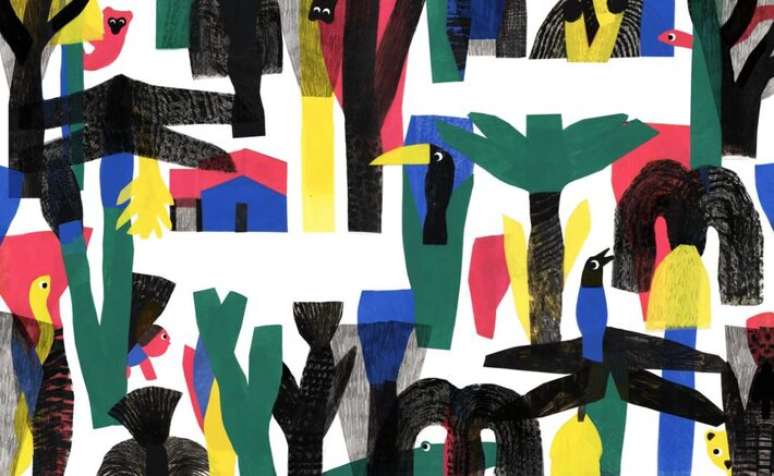 Ilustra&ccedil;&atilde;o de Bruna Ximenes presente no livro "Pia o Pio, Pia Martim"