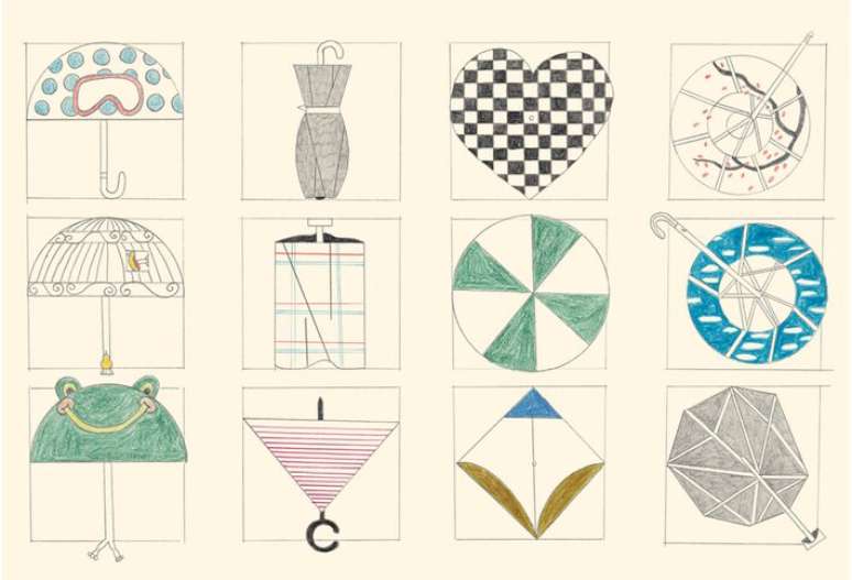 Ilustra&ccedil;&atilde;o de Vitor Rocha na obra "O Plural de Guarda-Chuva"