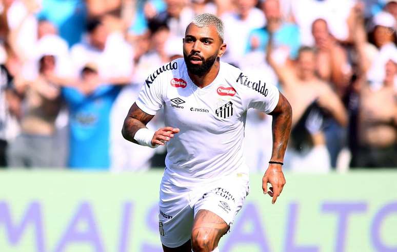 Gabigol (Santos) durante jogo contra o Novorizontino, no dia 10.01.2026 