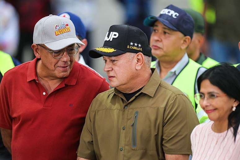 Jorge Rodr&iacute;guez, Diosdado Cabello e Delcy Rodr&iacute;guez.