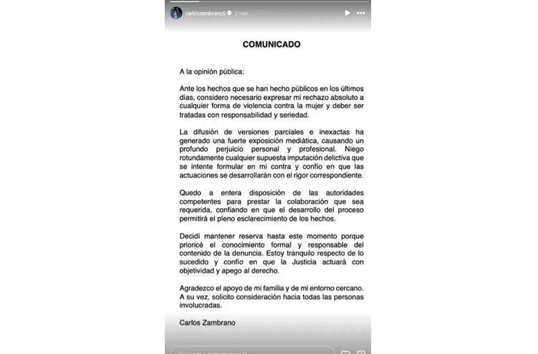 Carlos Zambrano negou as acusa&ccedil;&otilde;es nas redes sociais &ndash;