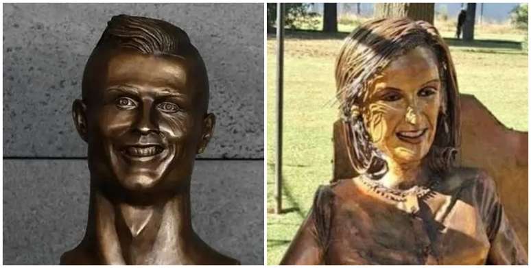Est&aacute;tua de Mirtha Legrand at&eacute; lembra o estranho busto em homenagem a Cristiano Ronaldo