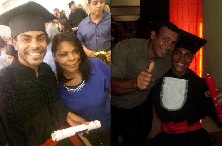 Douglas com os pais, Francisca e Neilson