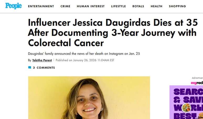 Morte da influenciadora J&eacute;ssica Daugirdas repercute no exterior &mdash;