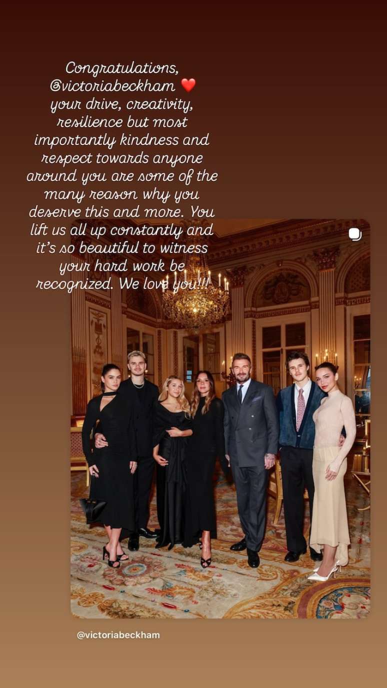 Jackie Apostel, namorada de Cruz Beckham, homenageia Victoria em meio &agrave; crise familiar.